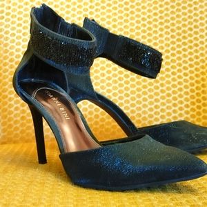 Gianni Bini size 7, sexy beaded ankle strap heels.